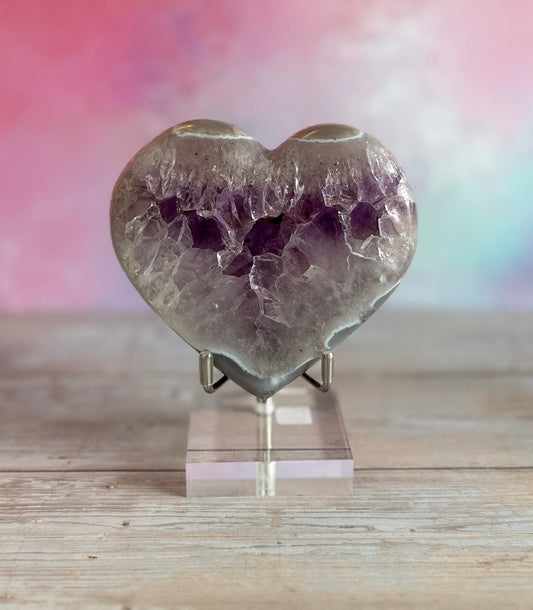 Amethyst Druzy Heart