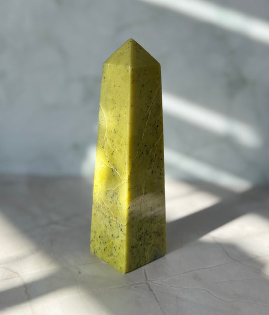 Green Serpentine Crystal Tower | Polished Serpentine Point