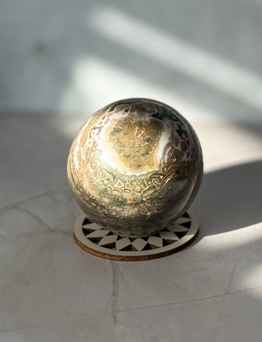 Ocean Jasper Sphere with Quartz Inclusions