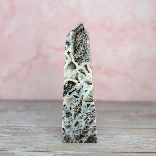 Sphalerite Druzy Tower 7" #25