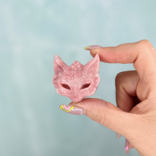 Pink Opal Fox Carving